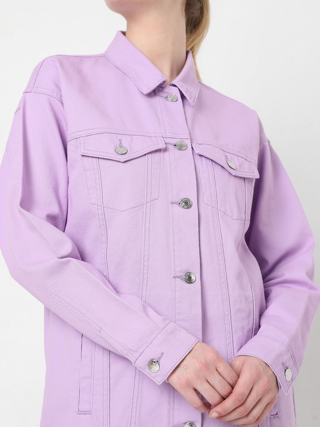 Lilac Oversized Denim Jacket