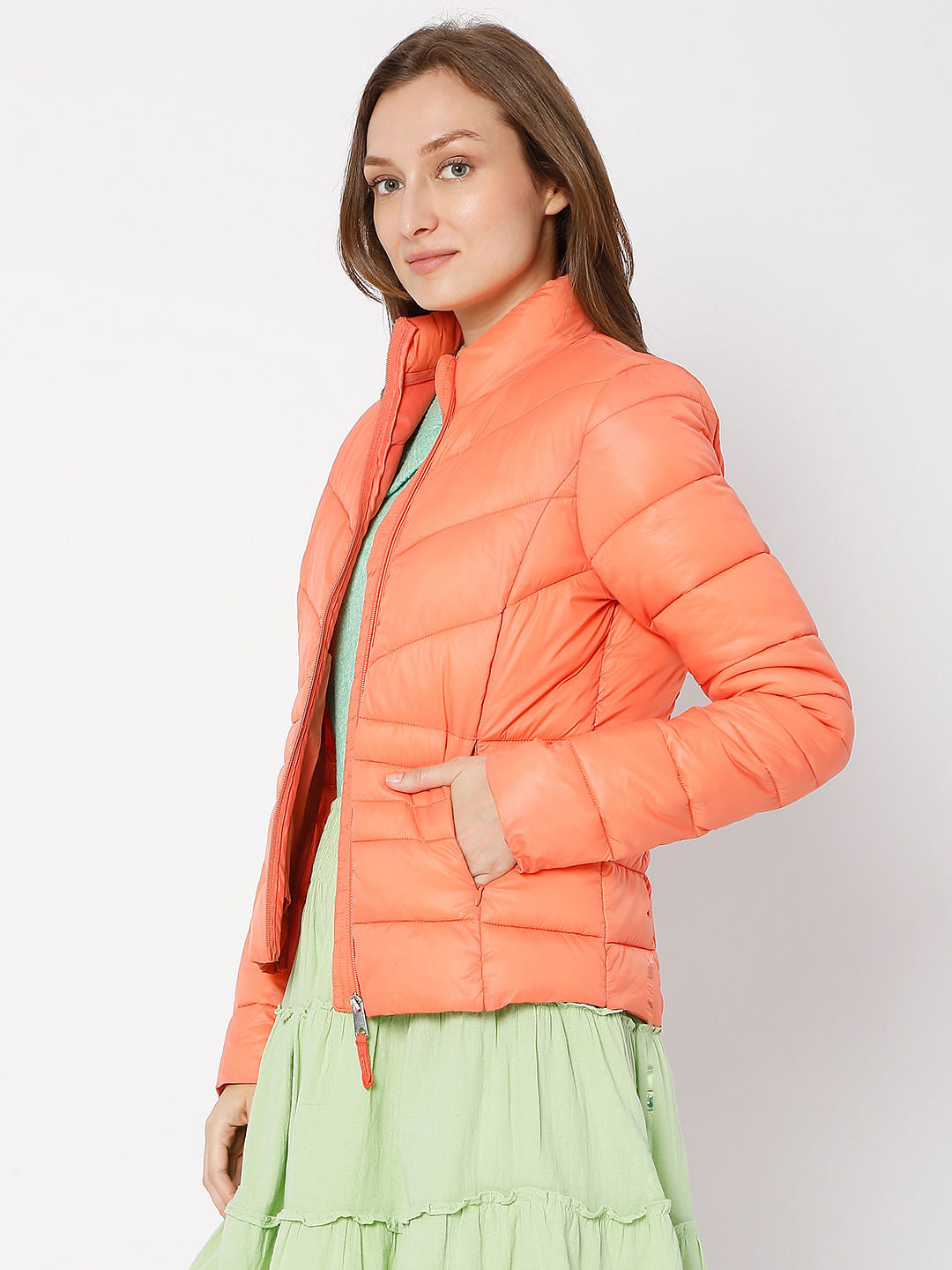 Orange Puffer Jacket