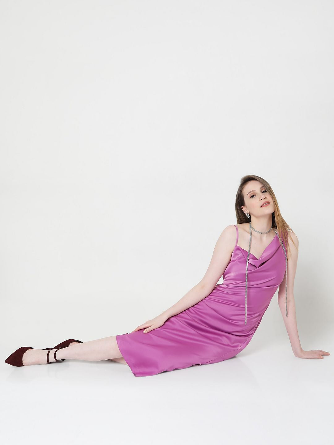 Purple Bodycon Midi Dress