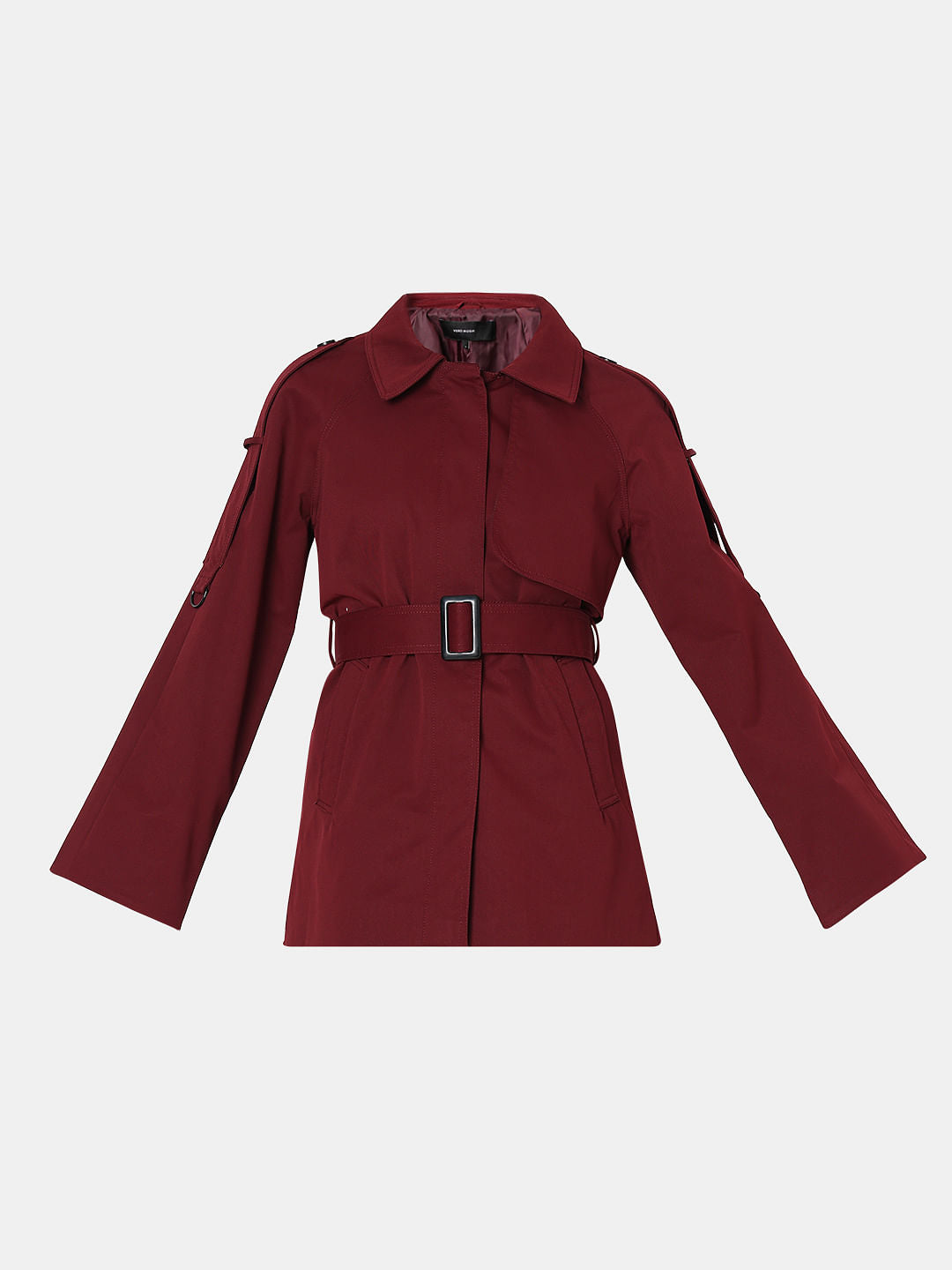 Burgundy Long Trench Coat