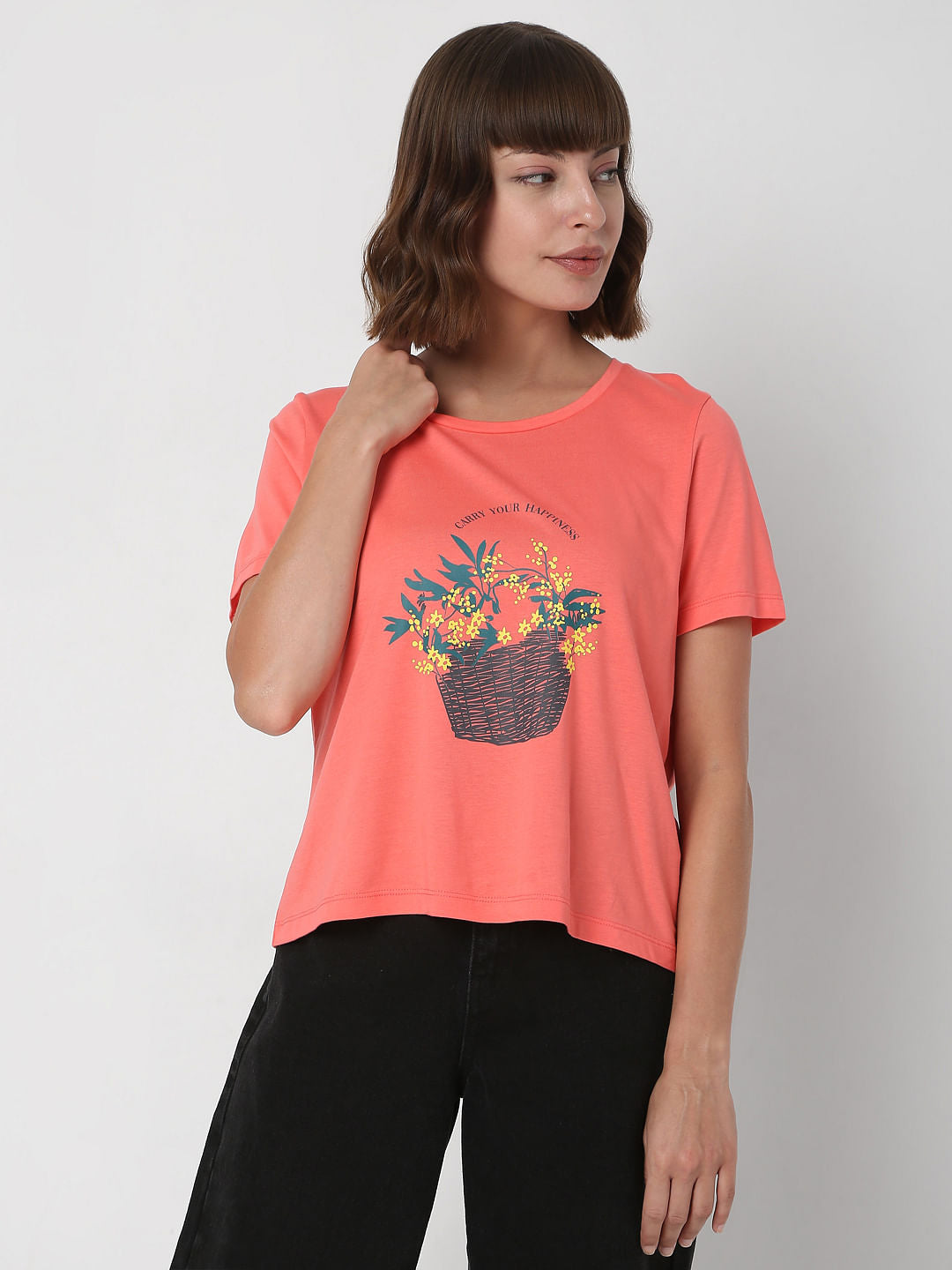 Pink Graphic Print T-Shirt