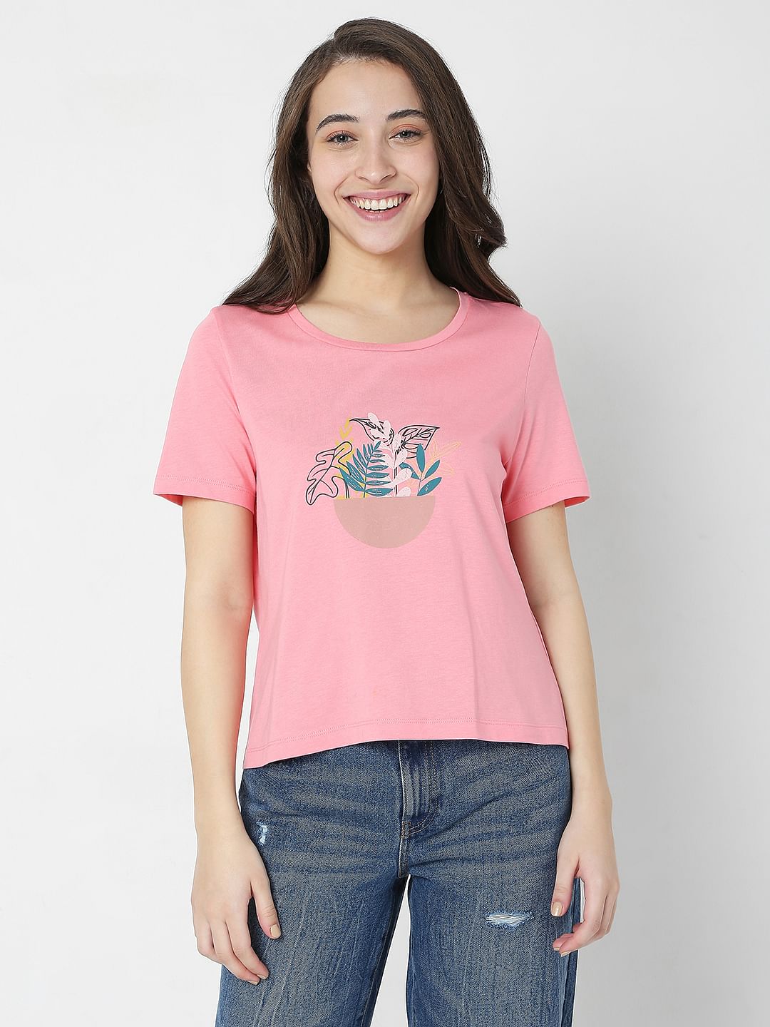 Pink Graphic Print T-Shirt