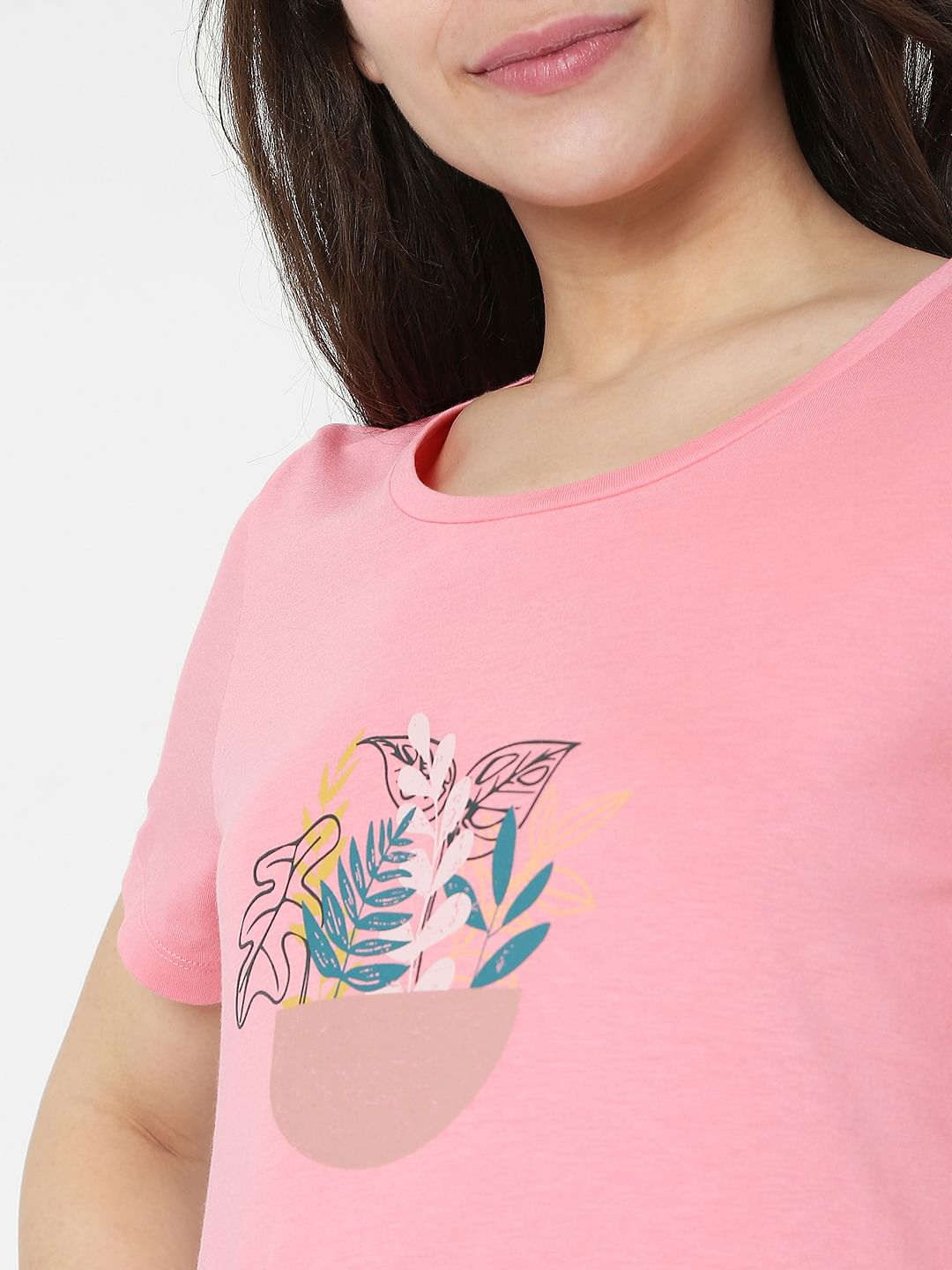Pink Graphic Print T-Shirt