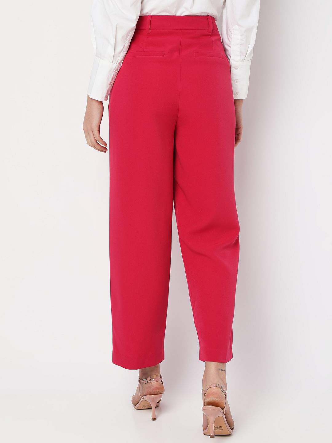 Pink High Rise Straight Fit Co-Ord Set Pants