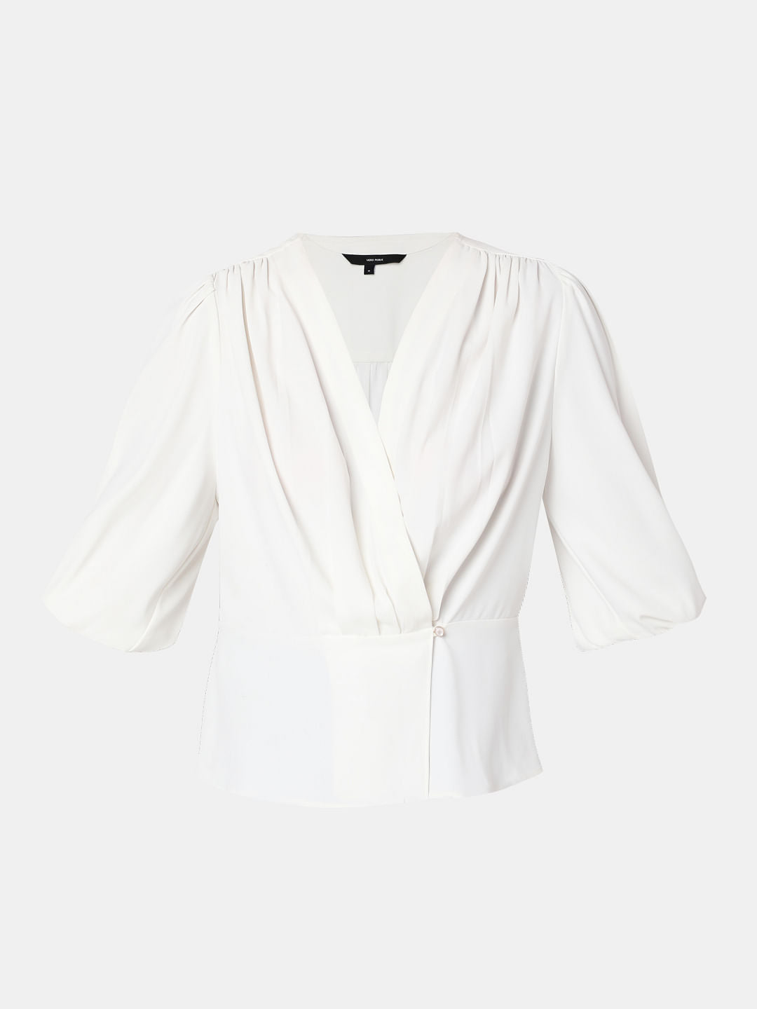 White Puff Sleeves Top