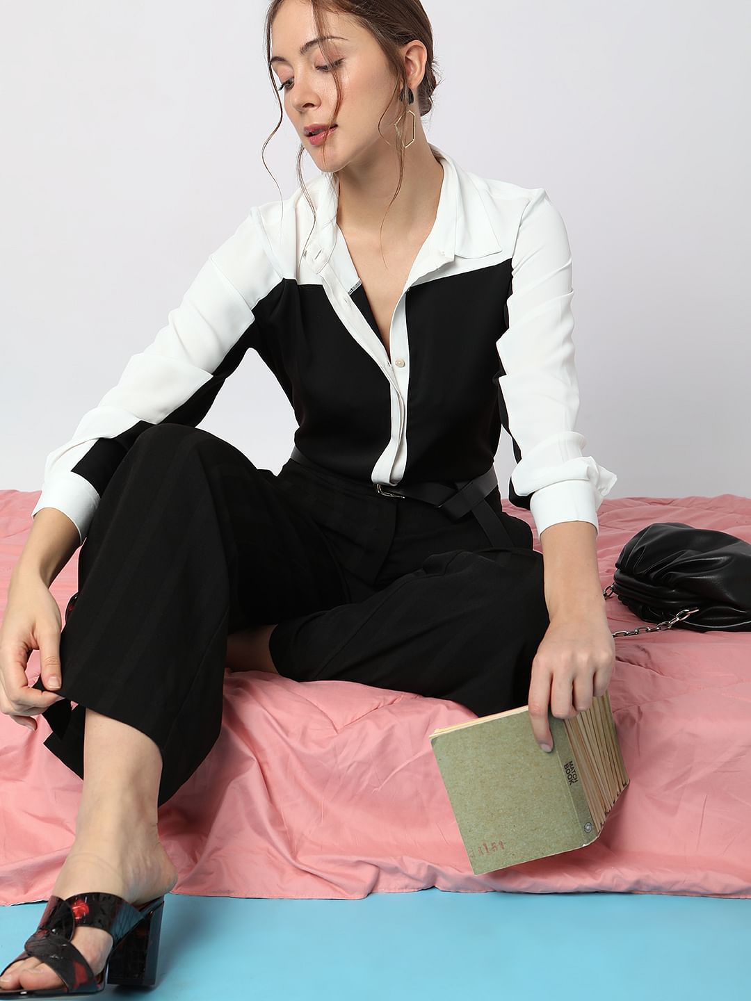 Black Colourblocked Shirt