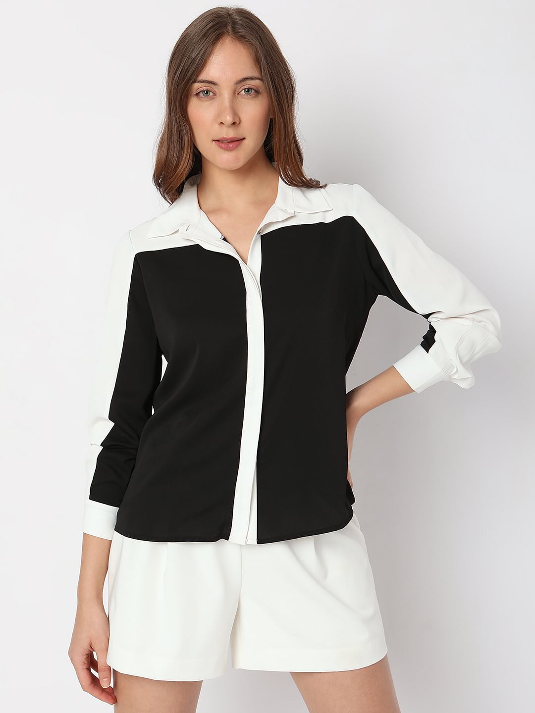 Black Colourblocked Shirt