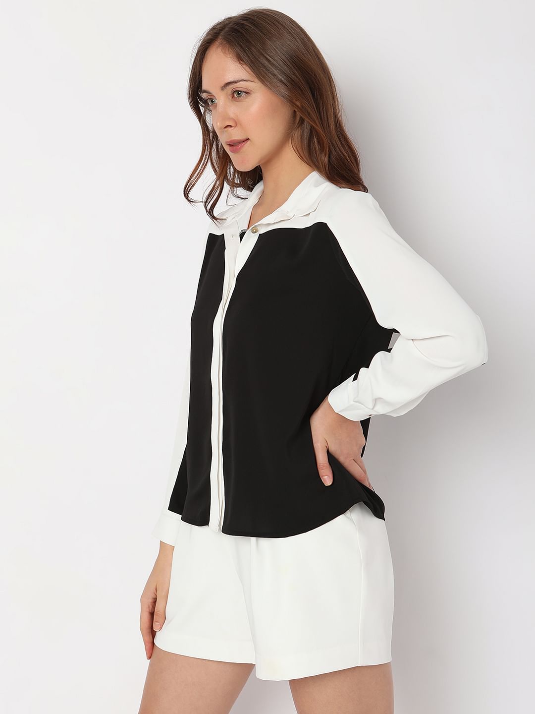 Black Colourblocked Shirt
