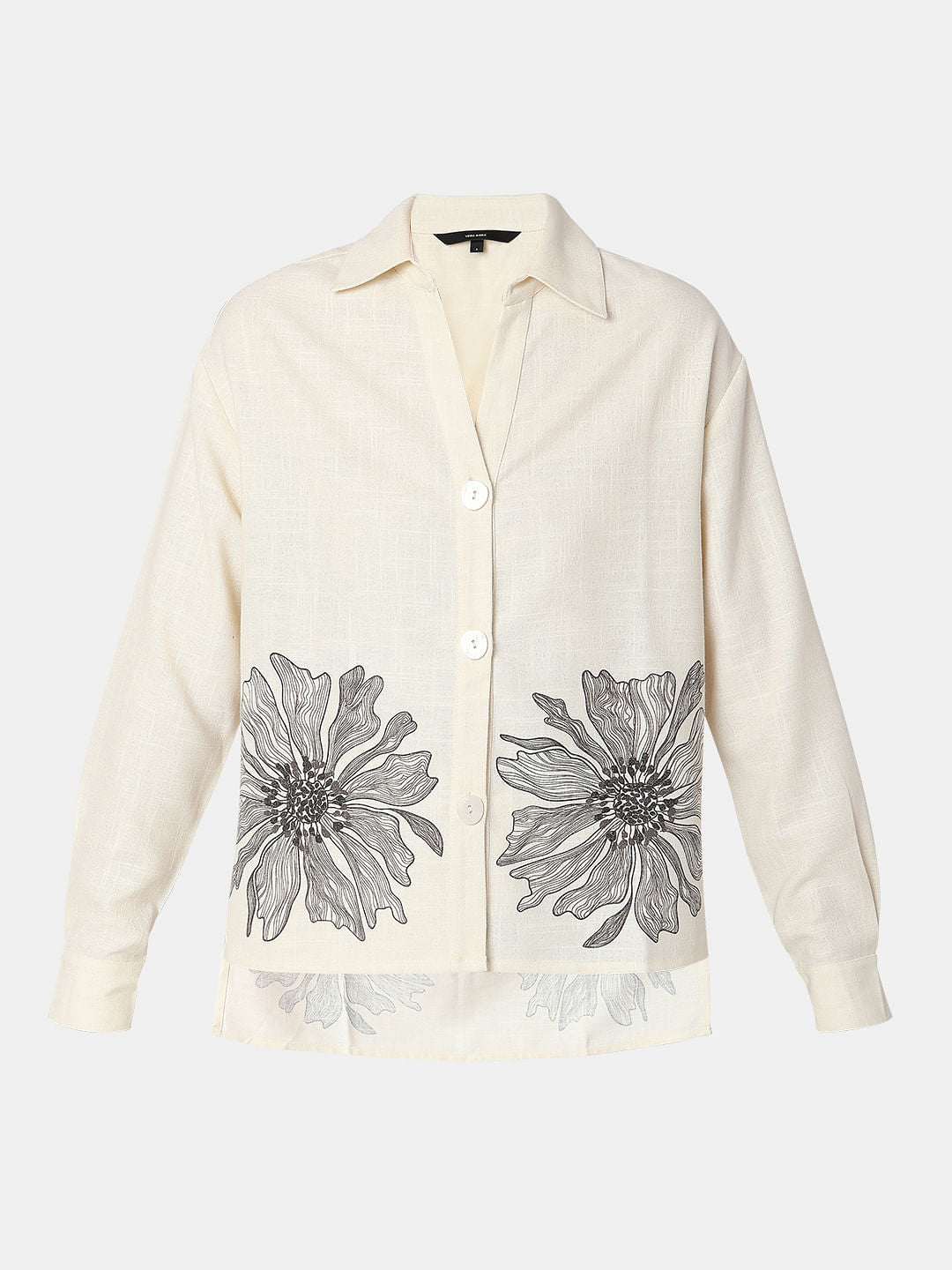 Beige Floral Co-Ord Shirt