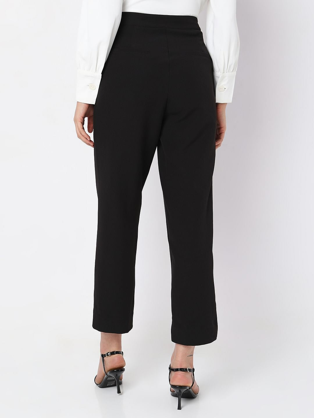 Black High Rise Straight Fit Co-Ord Set Pants