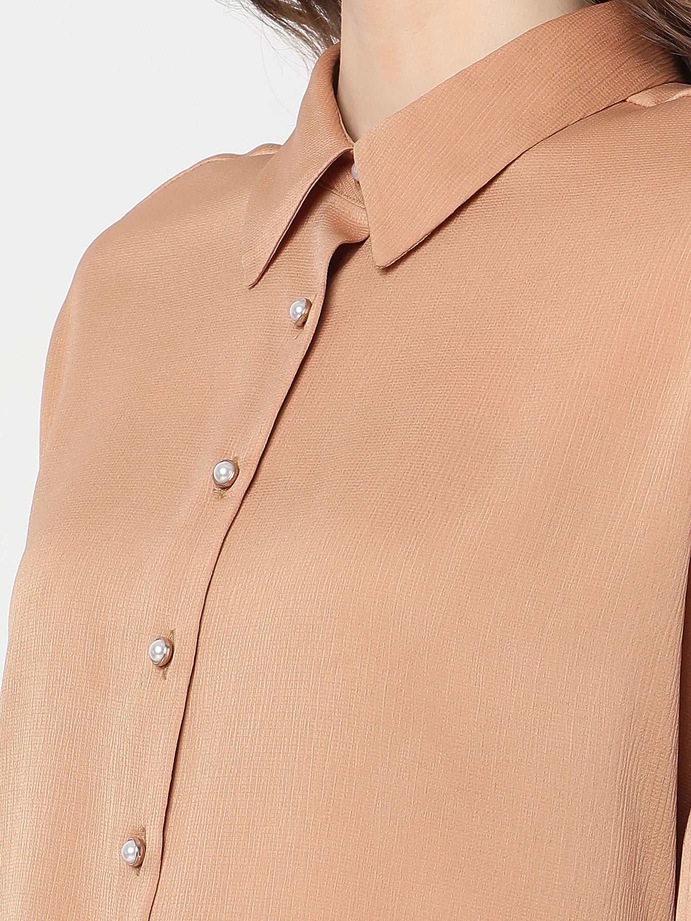 Brown Satin Co-Ord Shirt