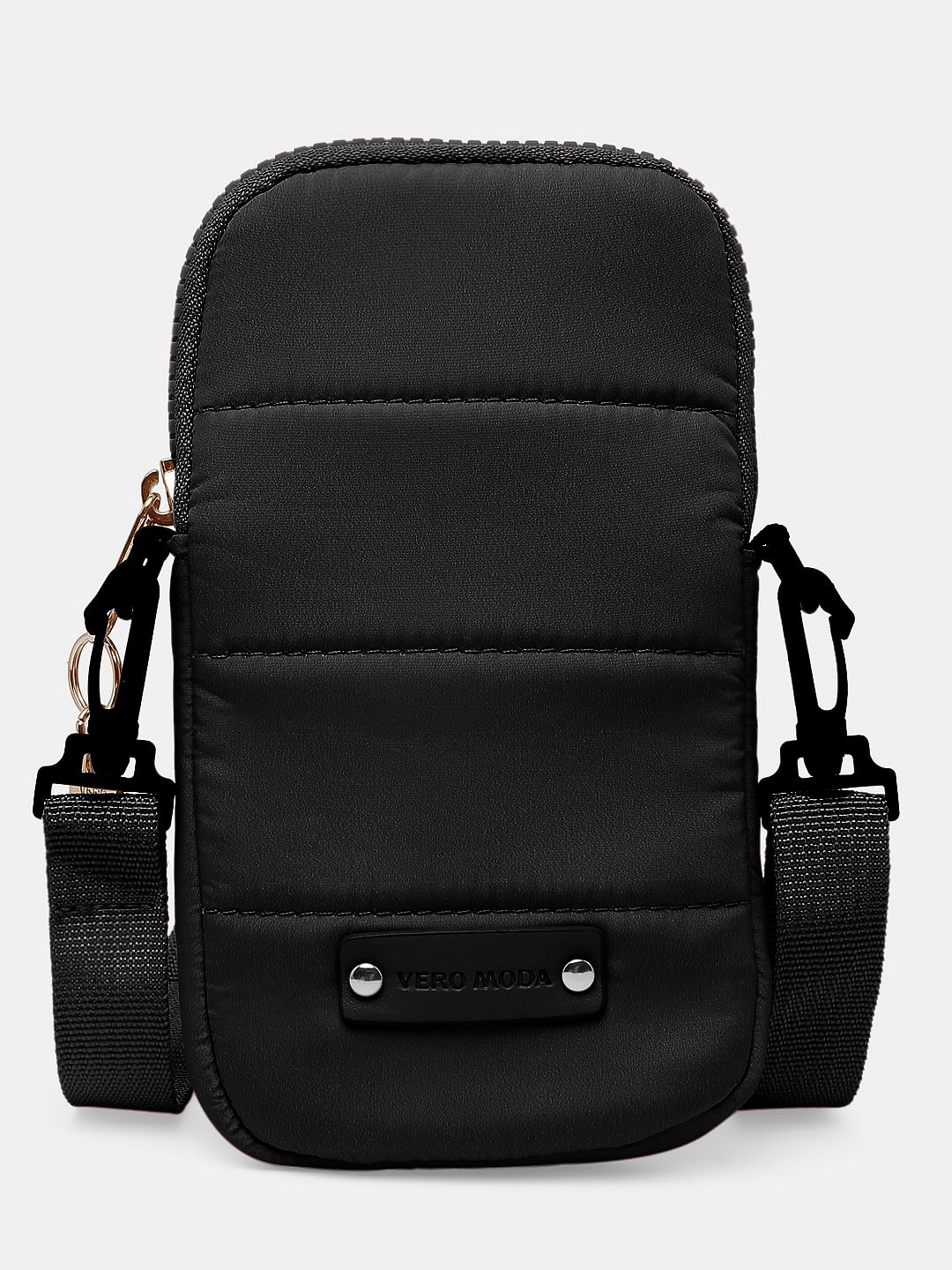 Black Textured Sling Bag