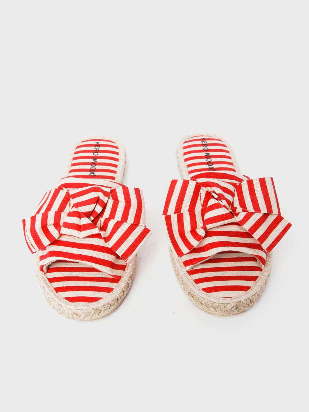 Red Striped Flats