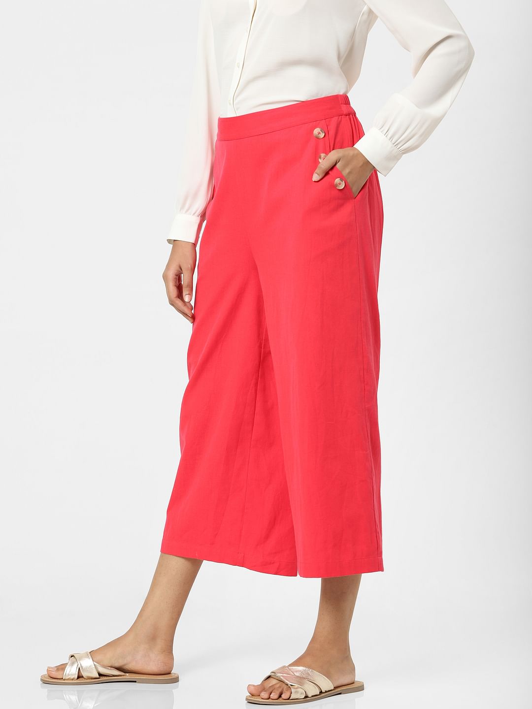 Fuschia Plain Coloured Trousers