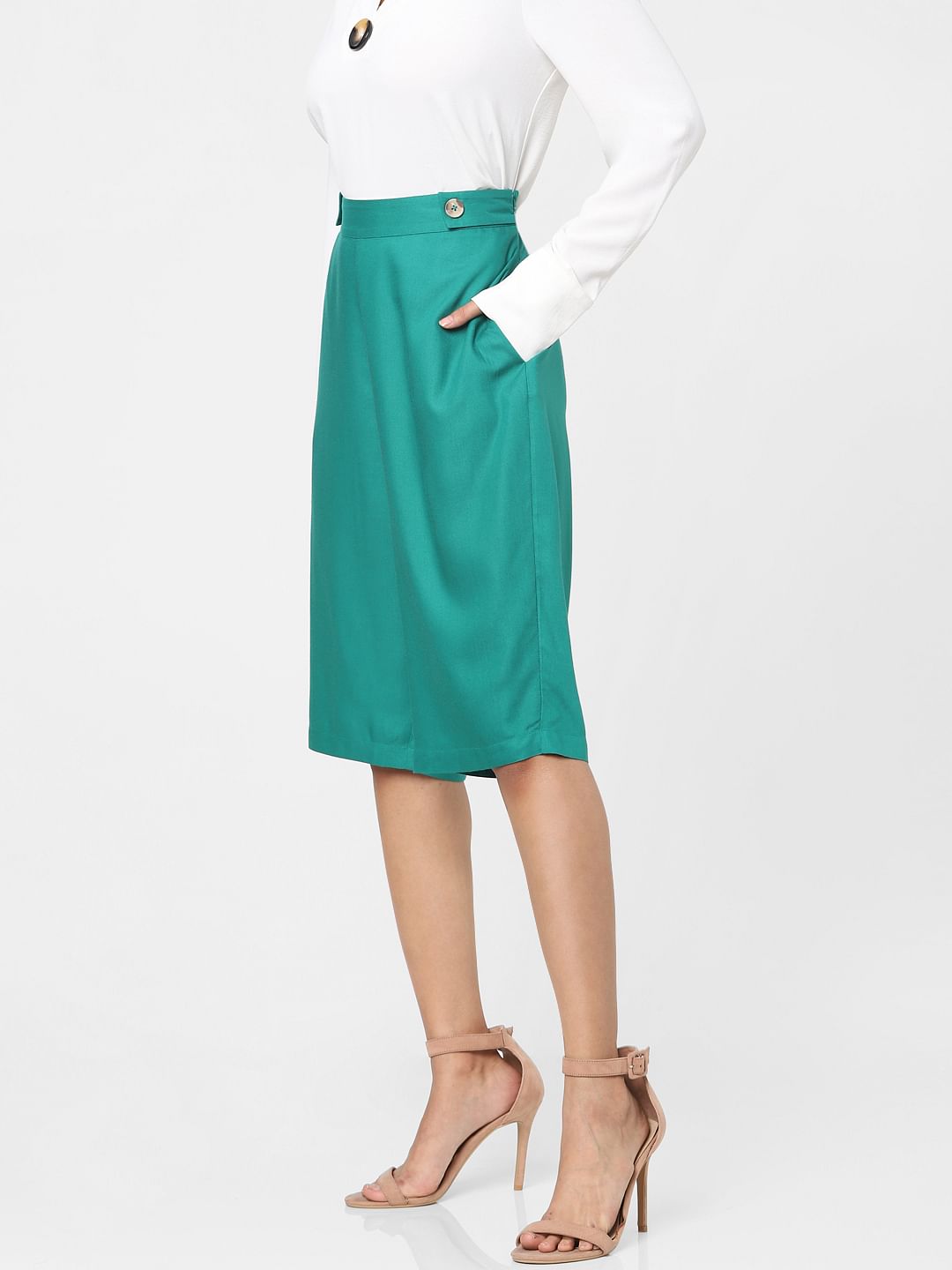 Green High Rise Pants