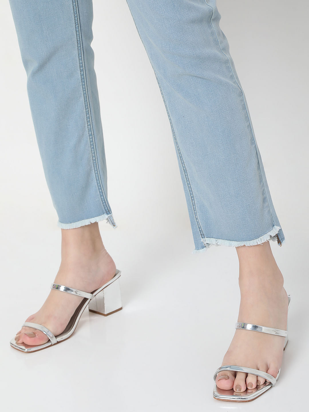 Light Blue High Rise Jade Straight Jeans