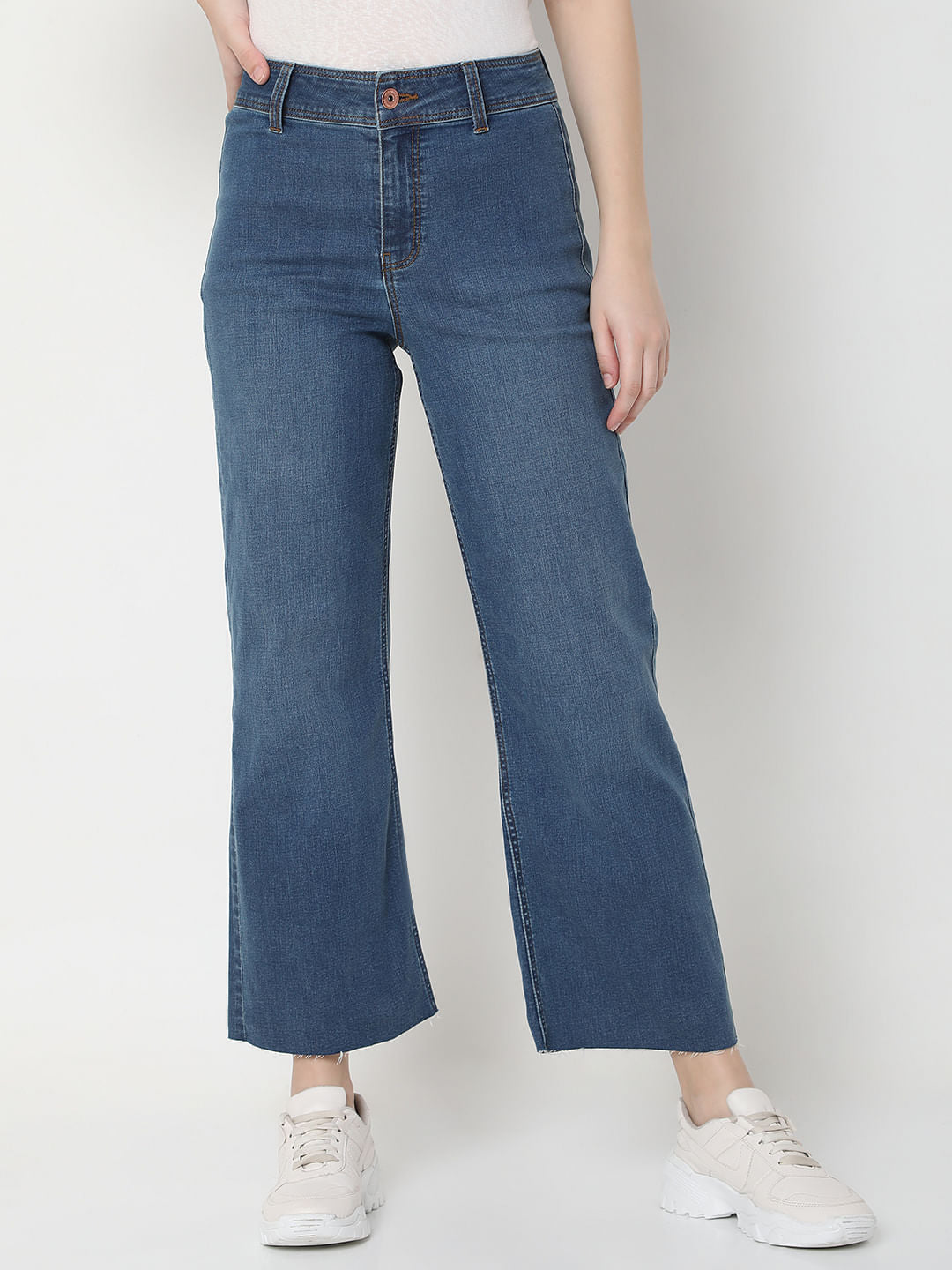 Blue High Rise Zoey Wide-Leg Jeans