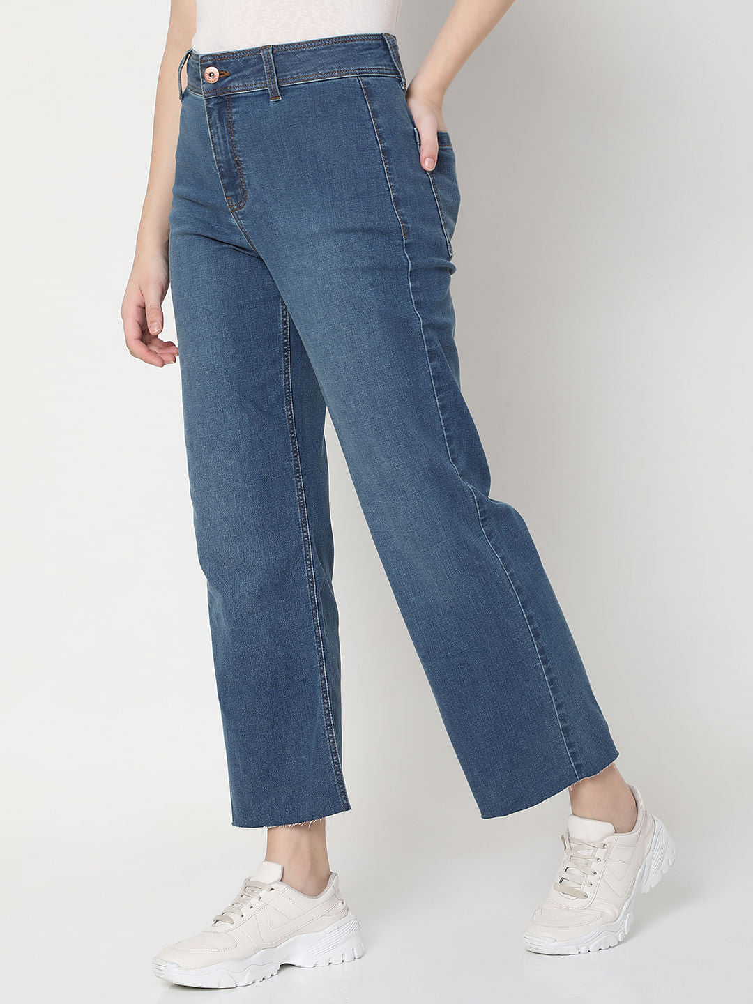 Blue High Rise Zoey Wide-Leg Jeans