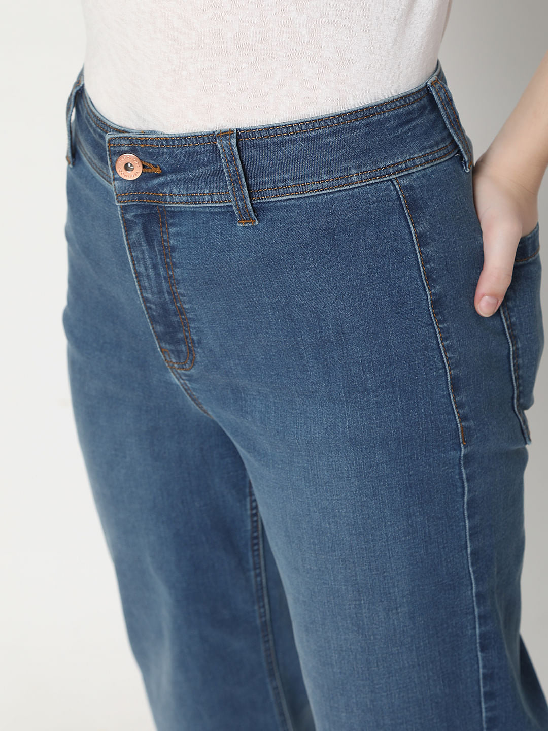 Blue High Rise Zoey Wide-Leg Jeans