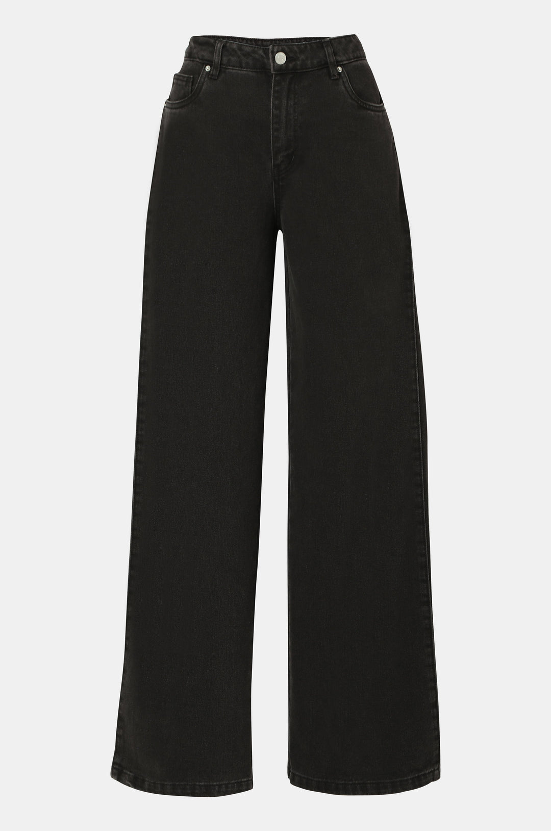 Black Mid Rise Loose Fit Jeans