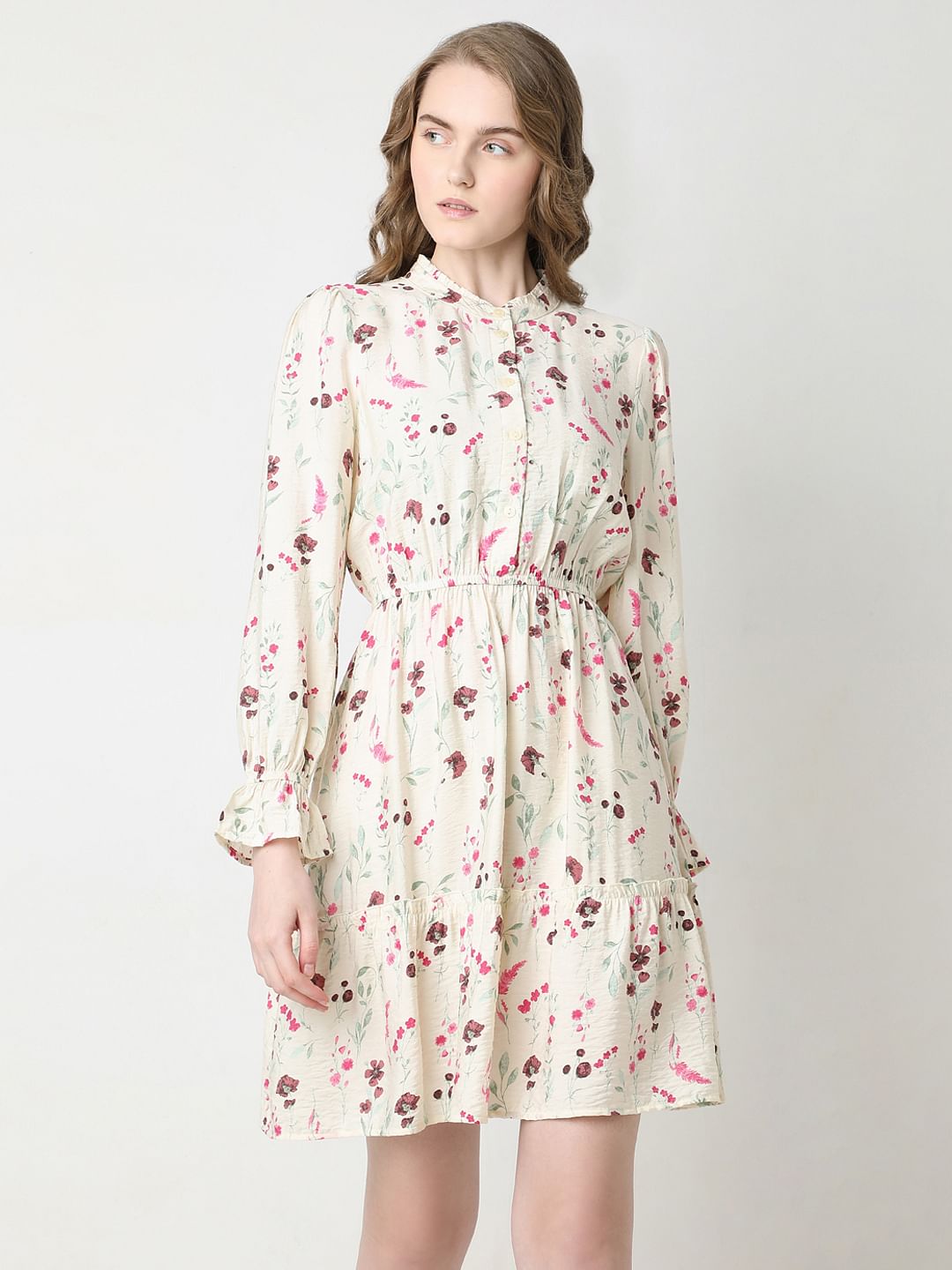 Off-White Printed Fit & Flare Dress