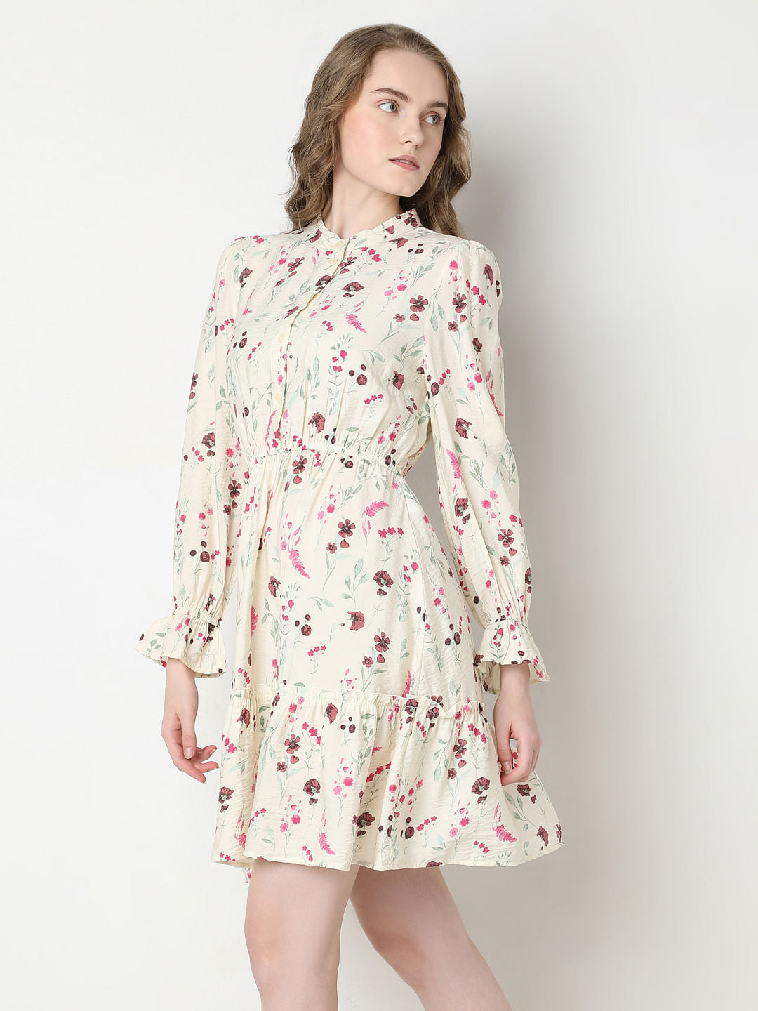Off-White Printed Fit & Flare Dress