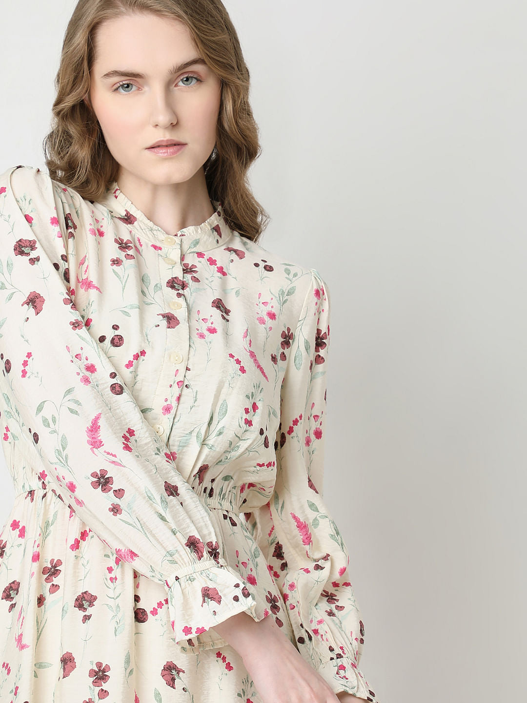 Off-White Printed Fit & Flare Dress
