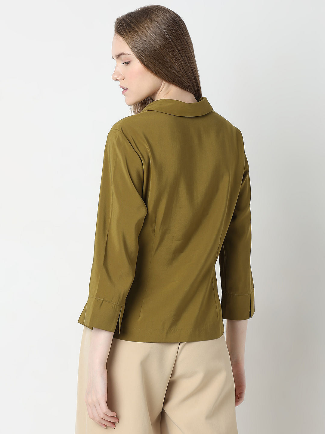 Green V-Neck Shirt