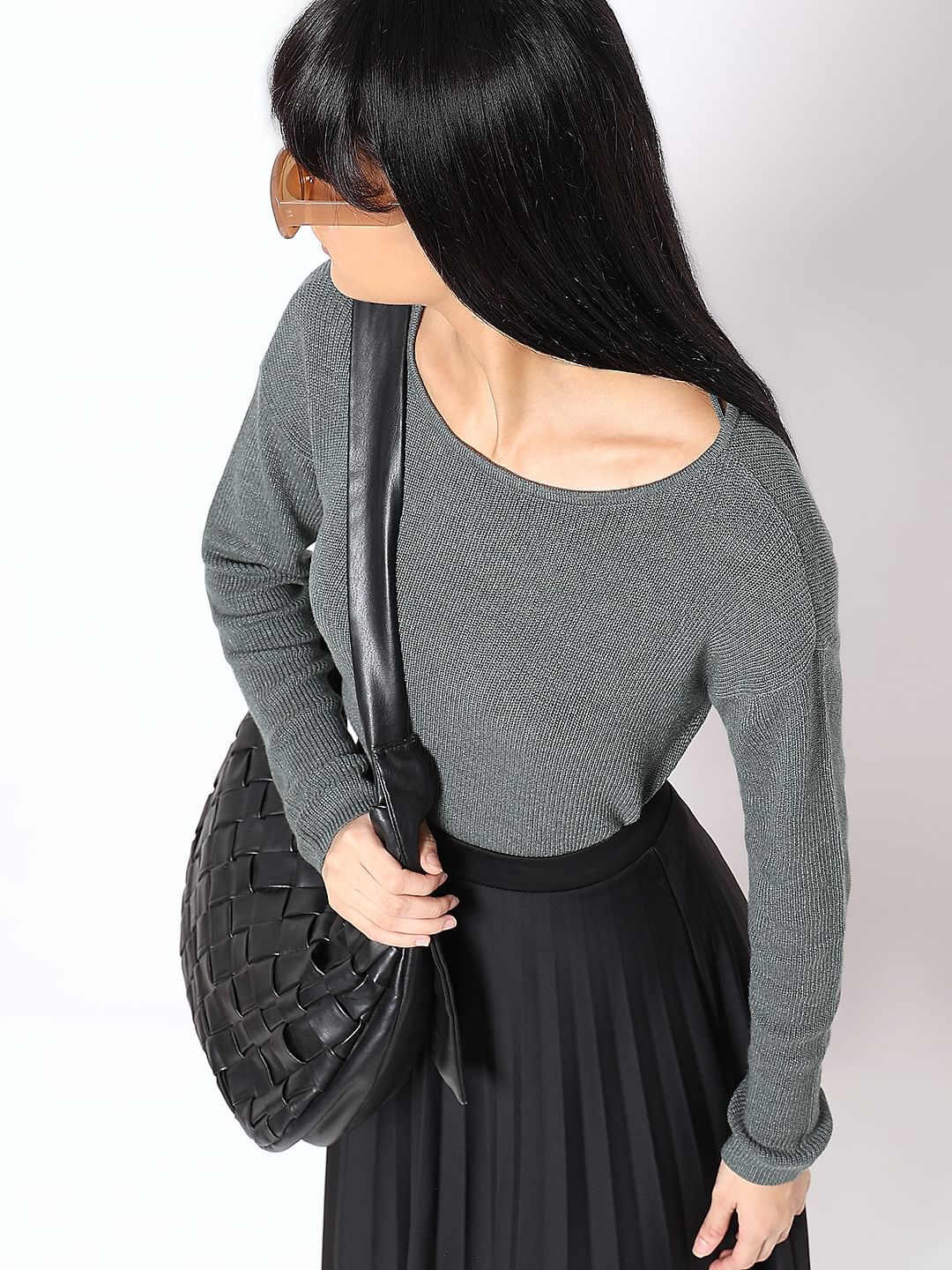 Green Boatneck Pullover