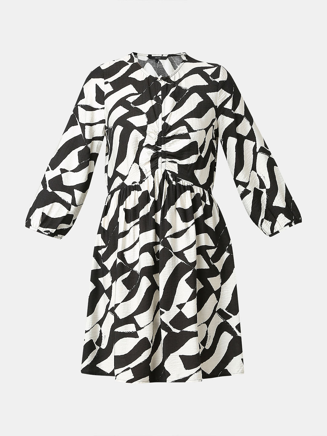 Black Monochrome Printed Dress