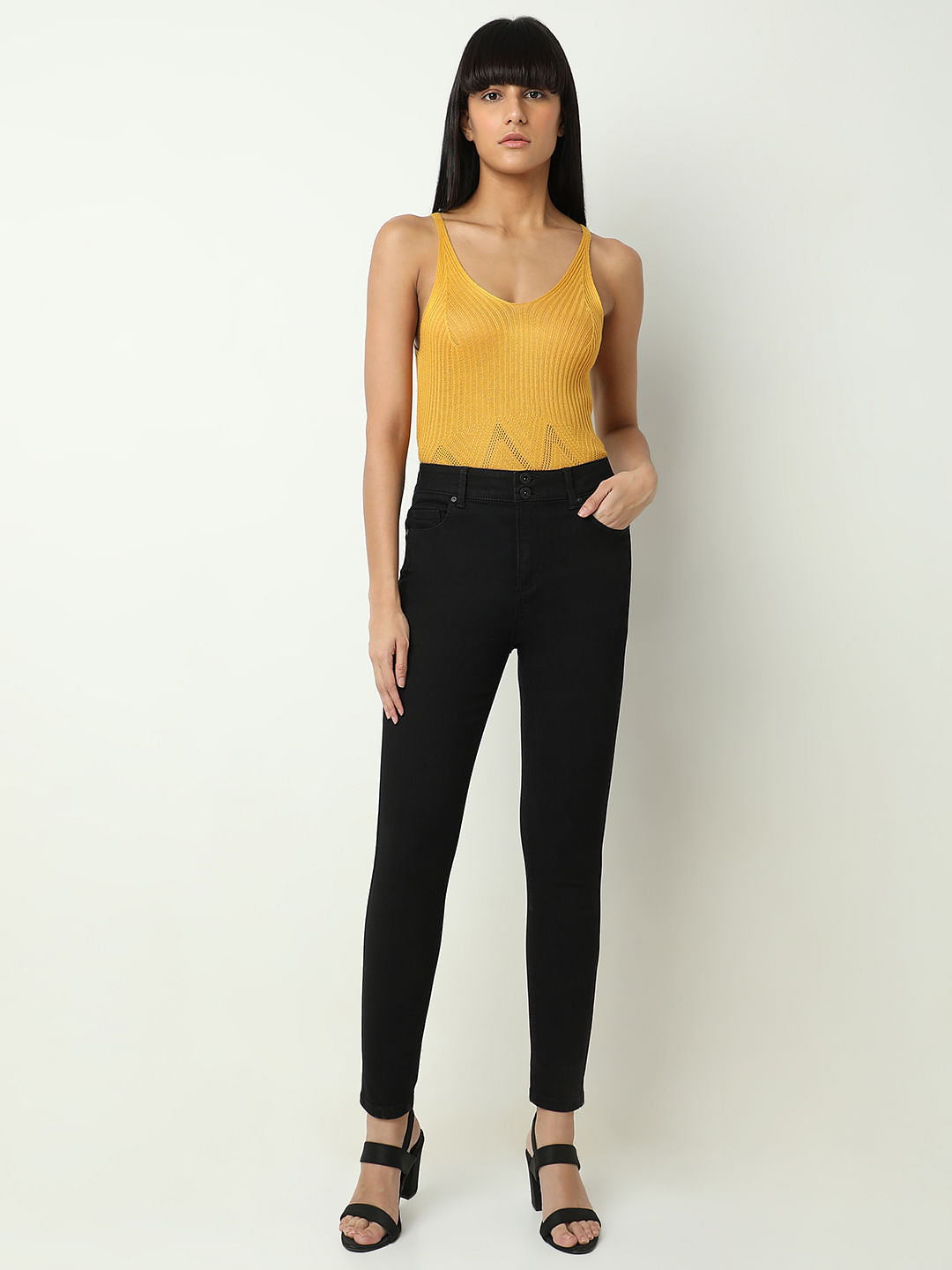 Double Button Slim Fit Jeans