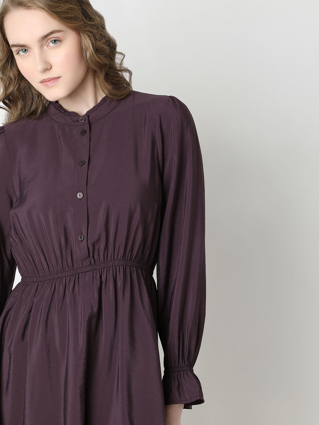 Plum Tiered Fit & Flare Dress