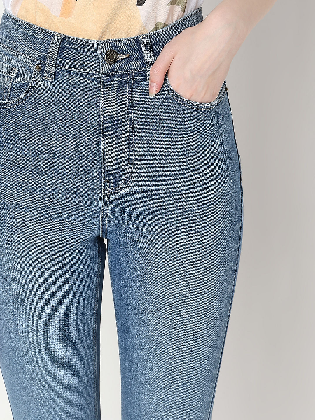 Blue High Rise Flared Jeans