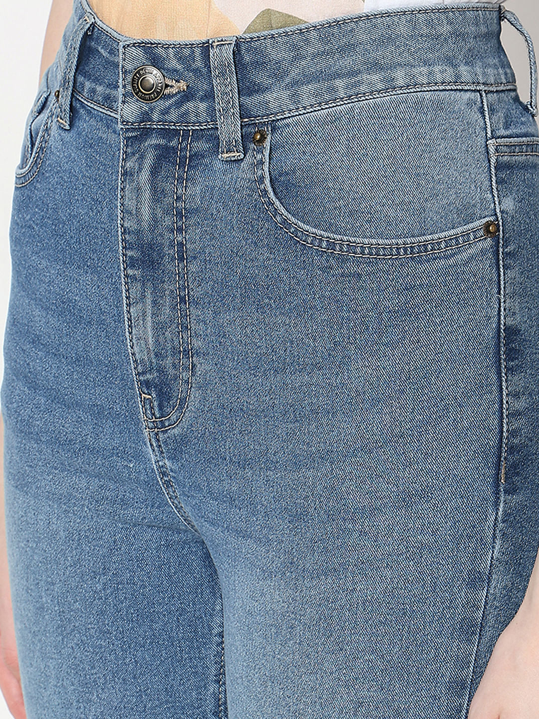 Blue High Rise Flared Jeans