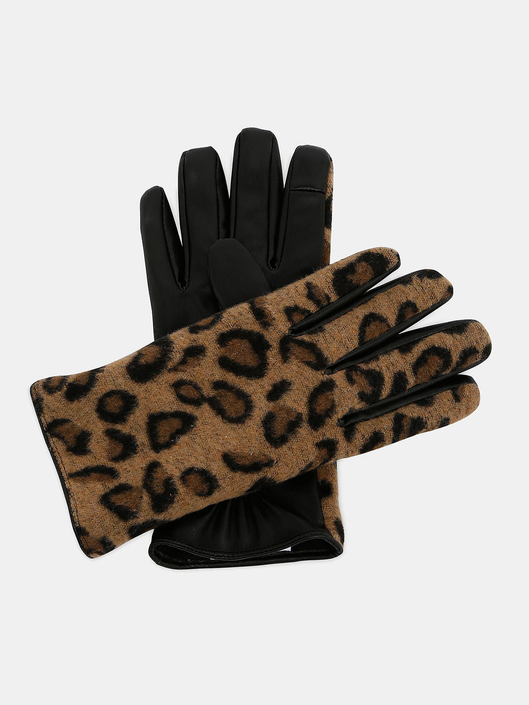 Black Animal Print Gloves