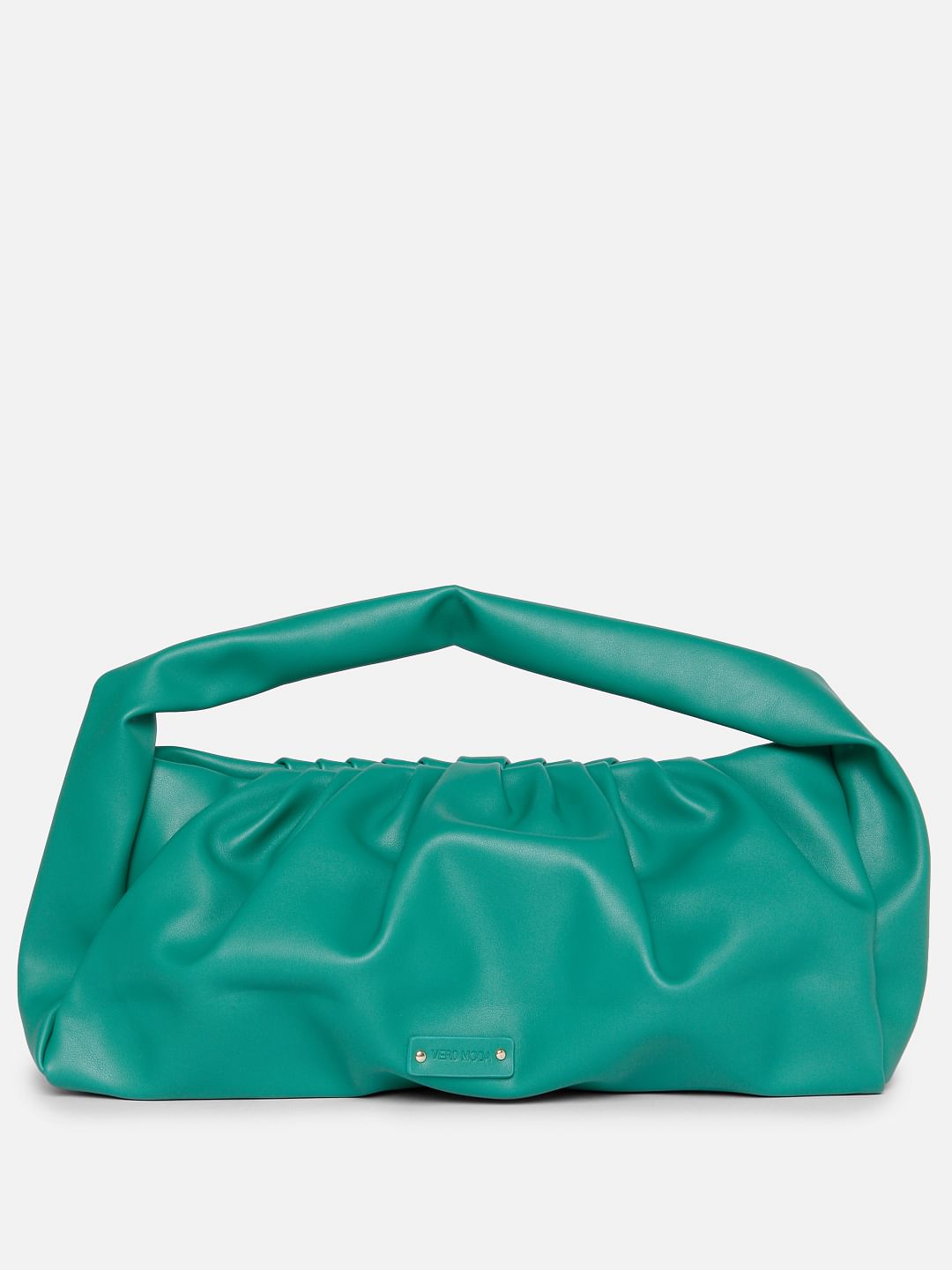 Green Pleated Shoulder Bag