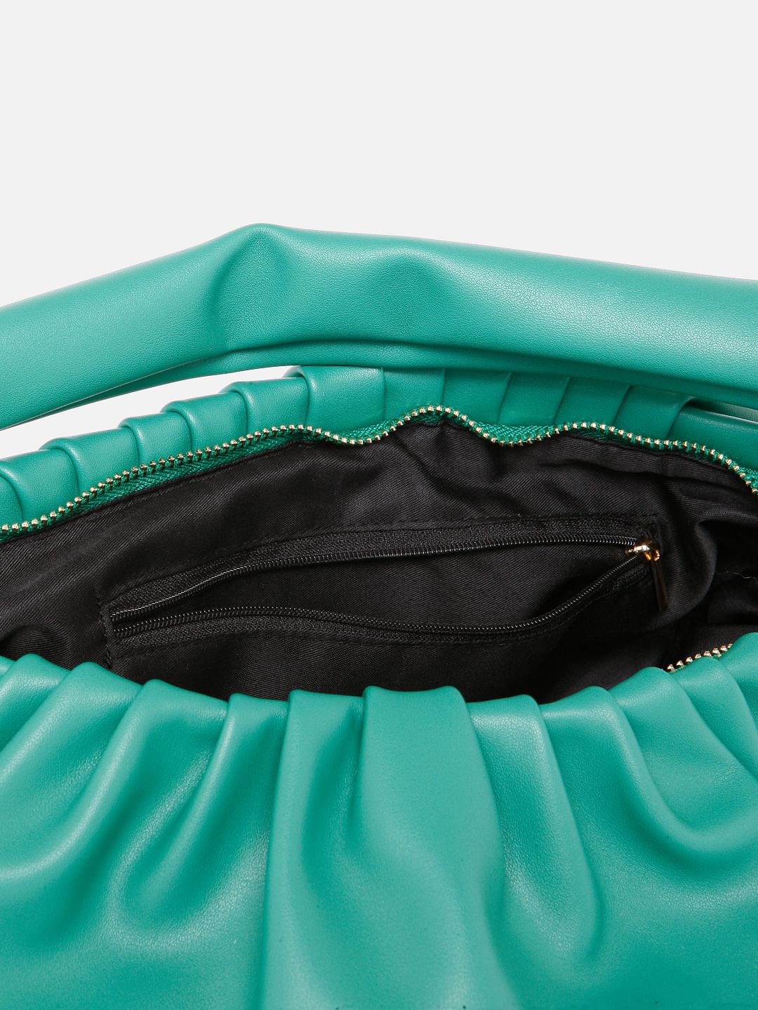Green Pleated Shoulder Bag