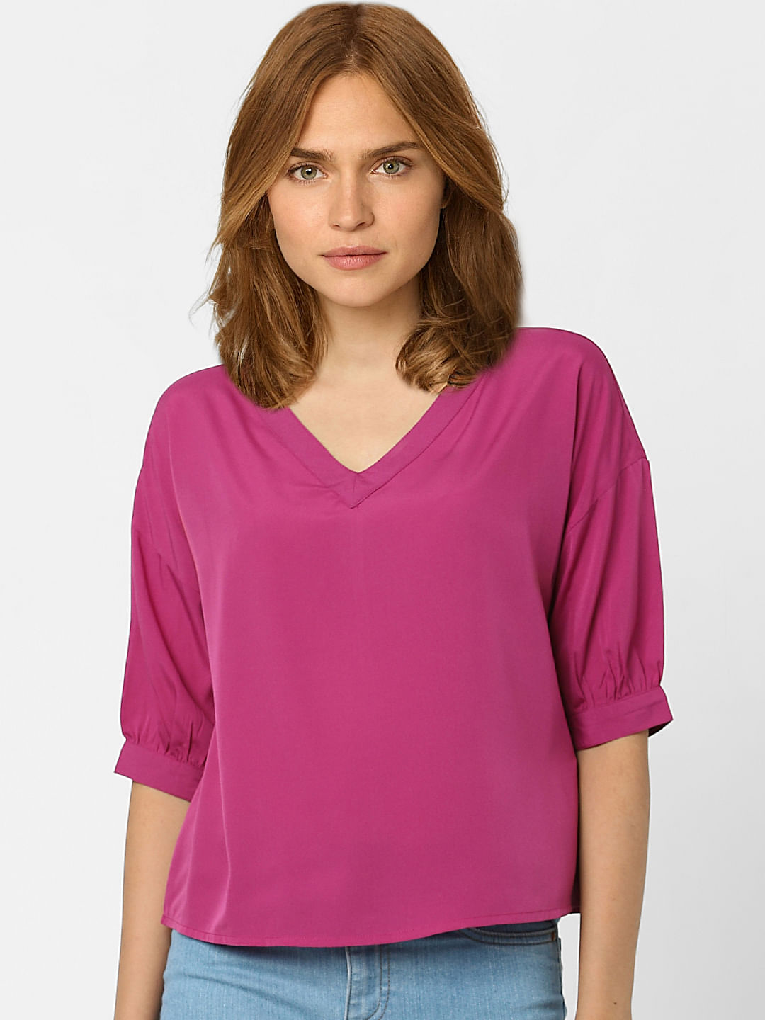 Pink V-Neck Top