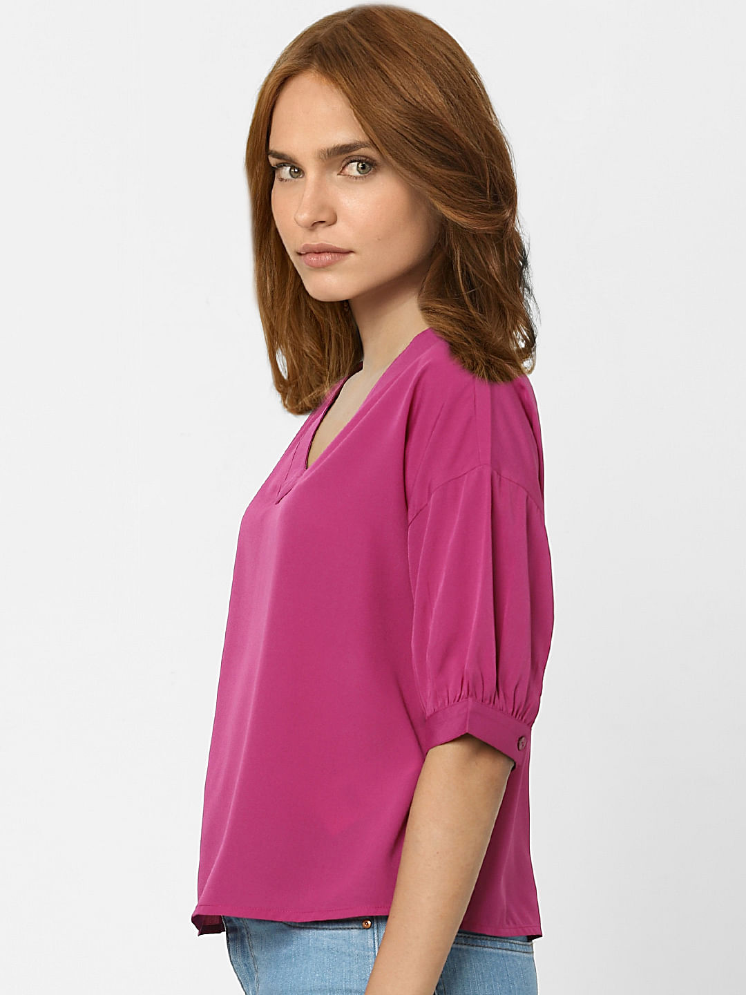 Pink V-Neck Top