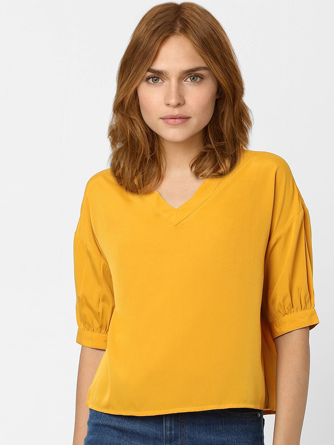 Yellow V-Neck Top