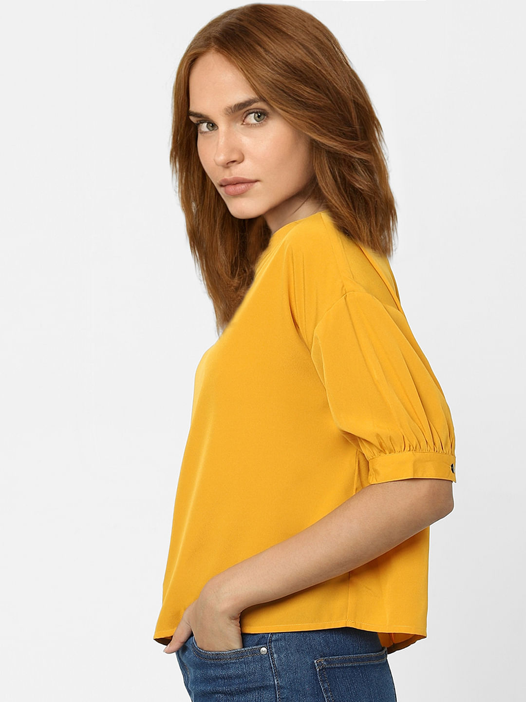 Yellow V-Neck Top