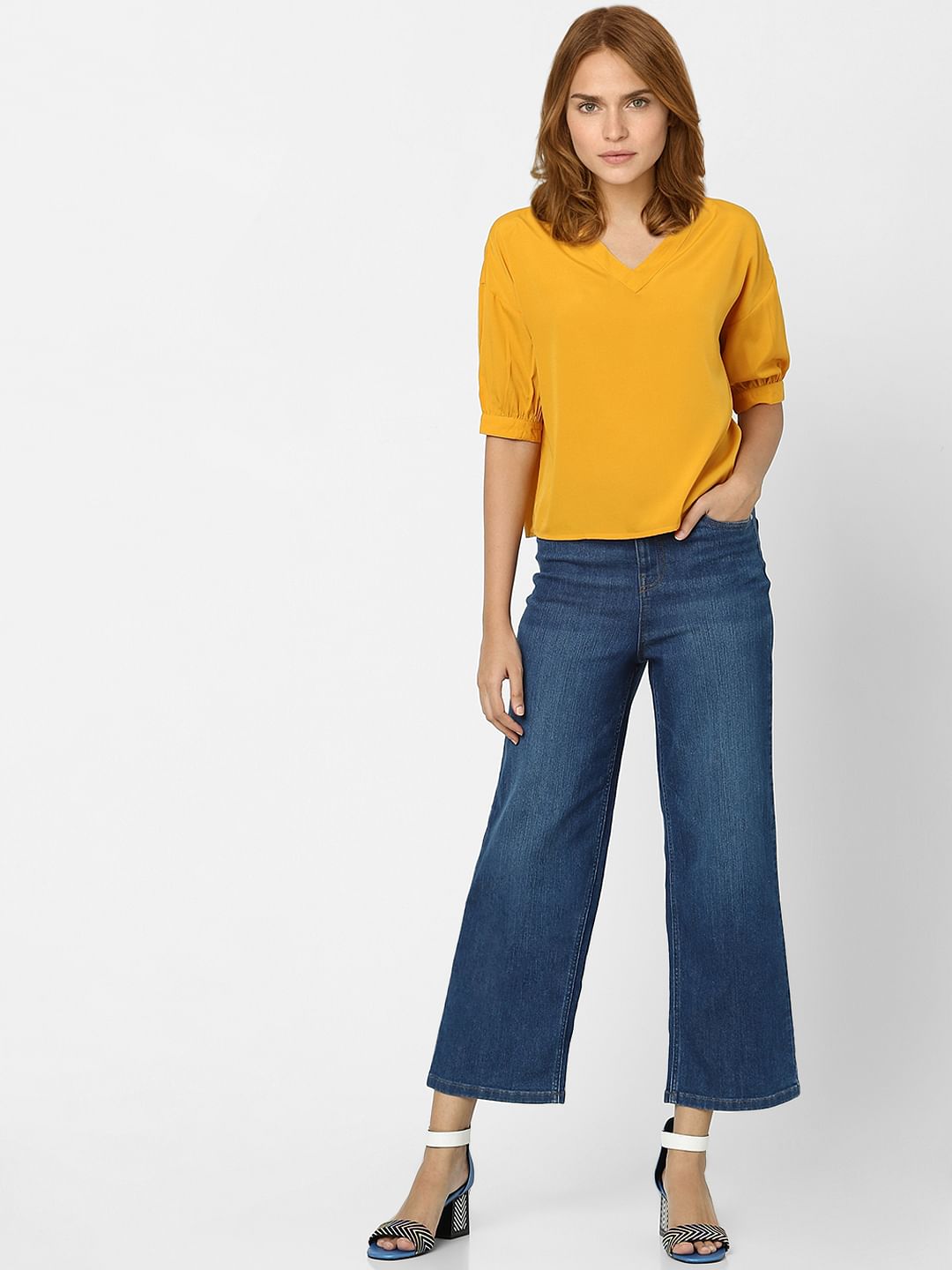 Yellow V-Neck Top