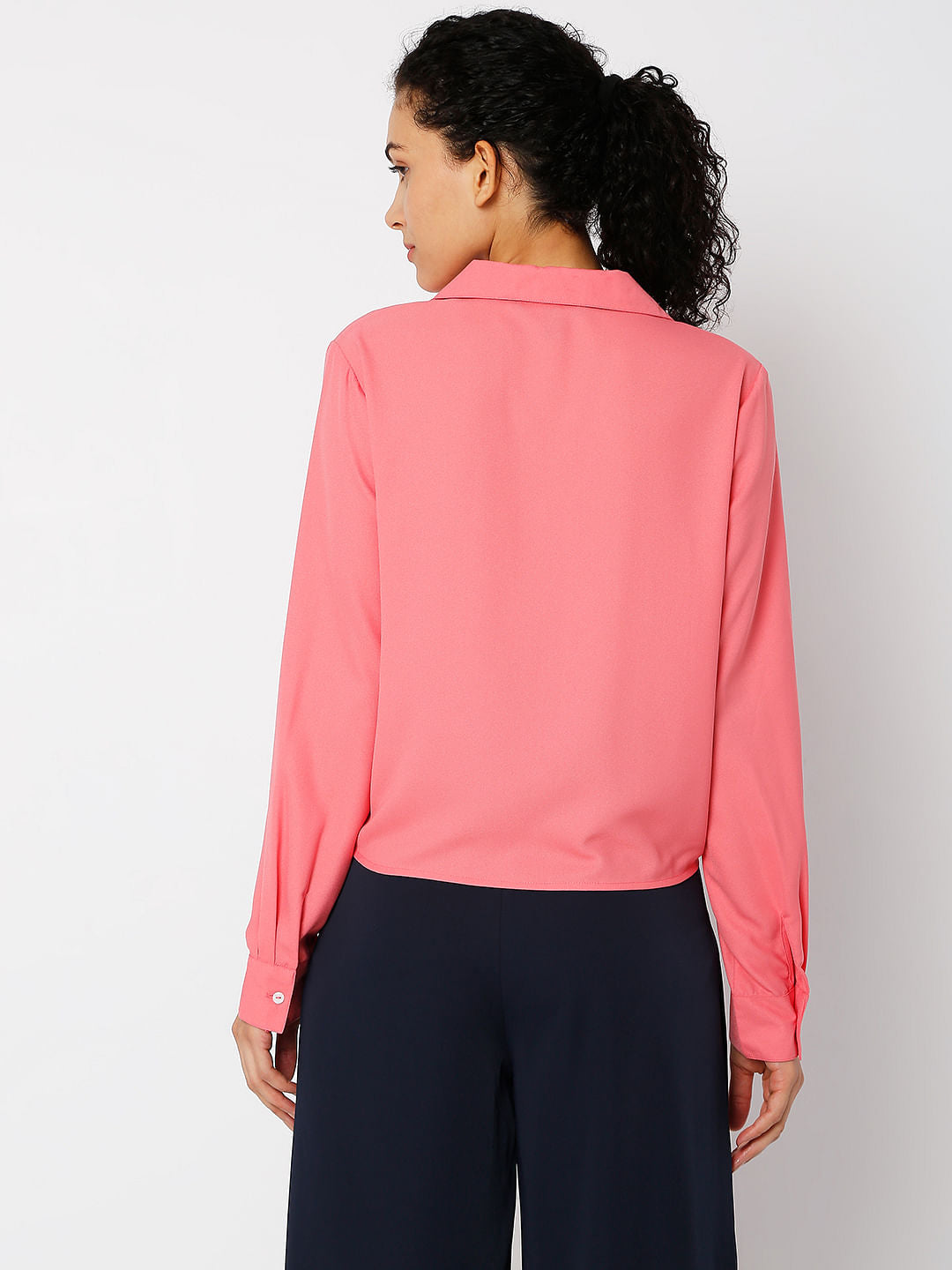 Pink Front Tie Top