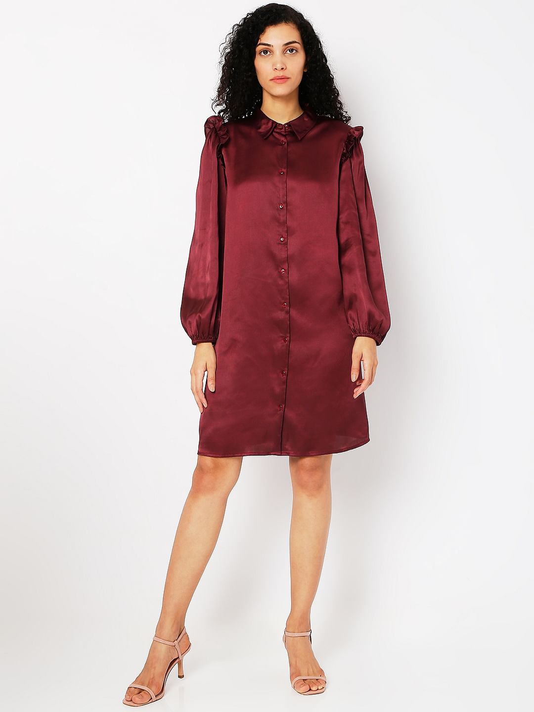 Wine Shirt Dress