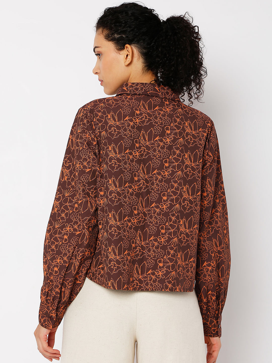 Brown Floral Shirt