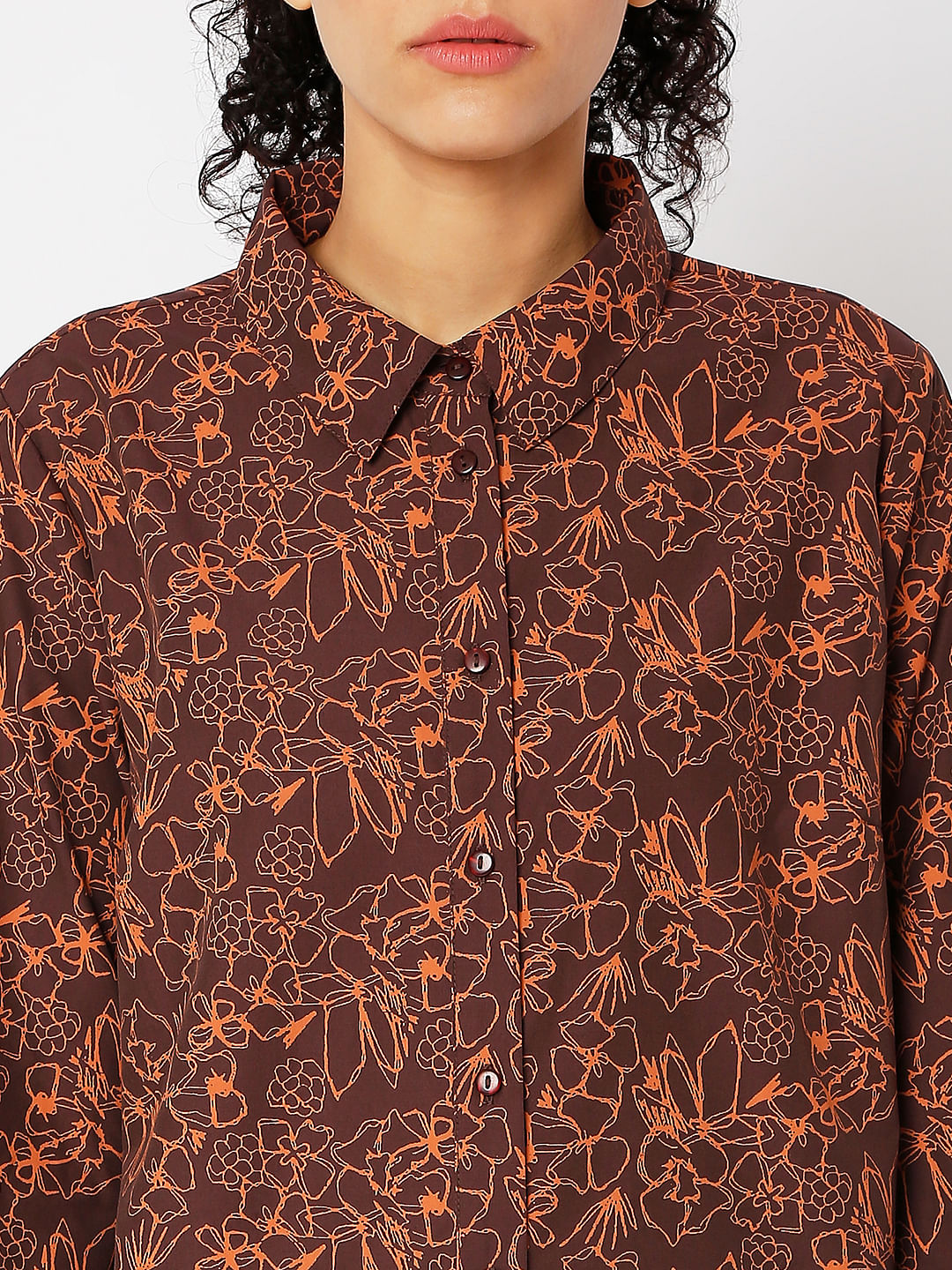 Brown Floral Shirt