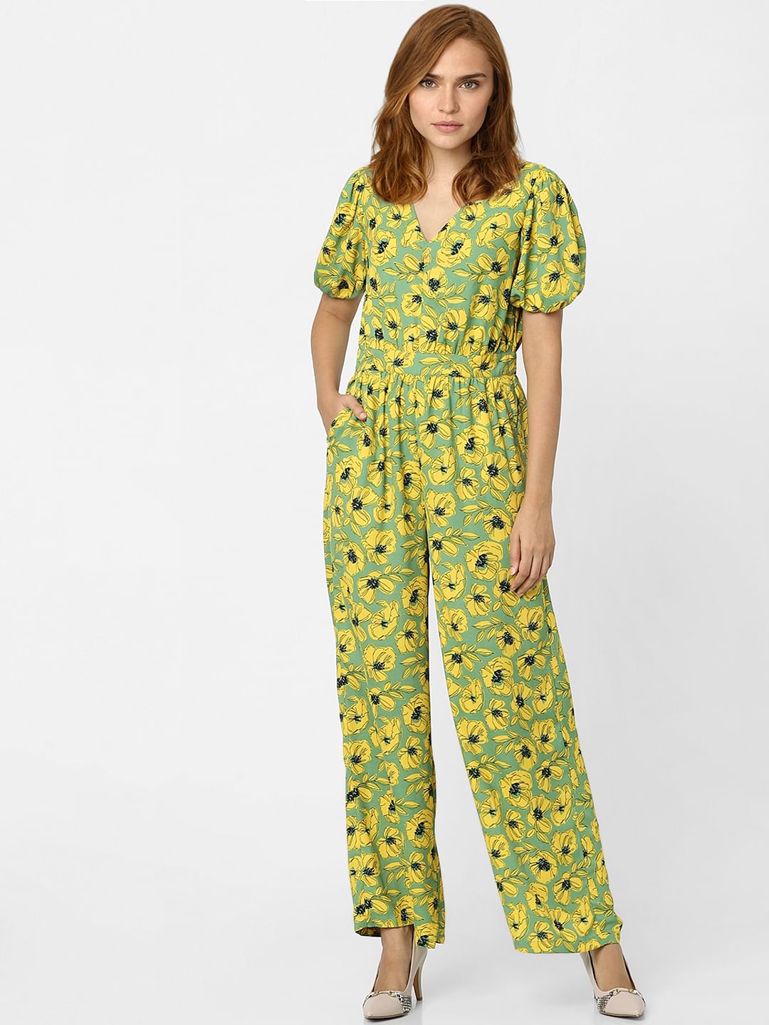 Green Floral Jumpsuit