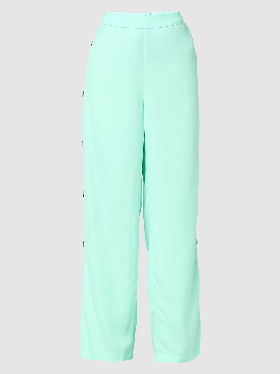 Green High Rise Flared Pants