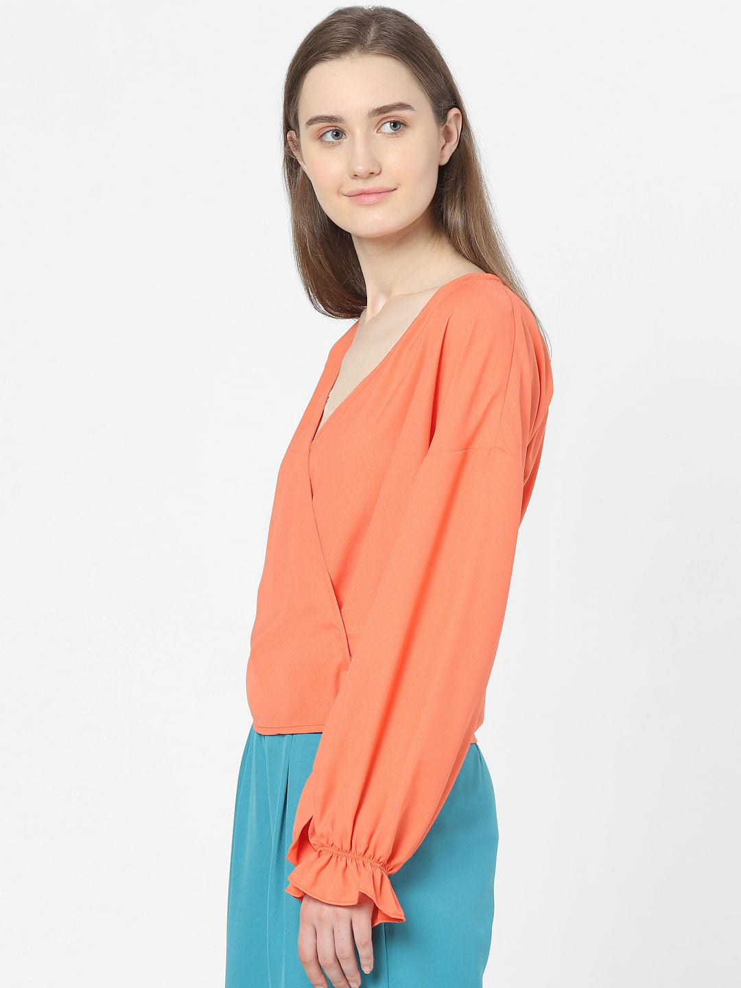 Orange Wrap Top