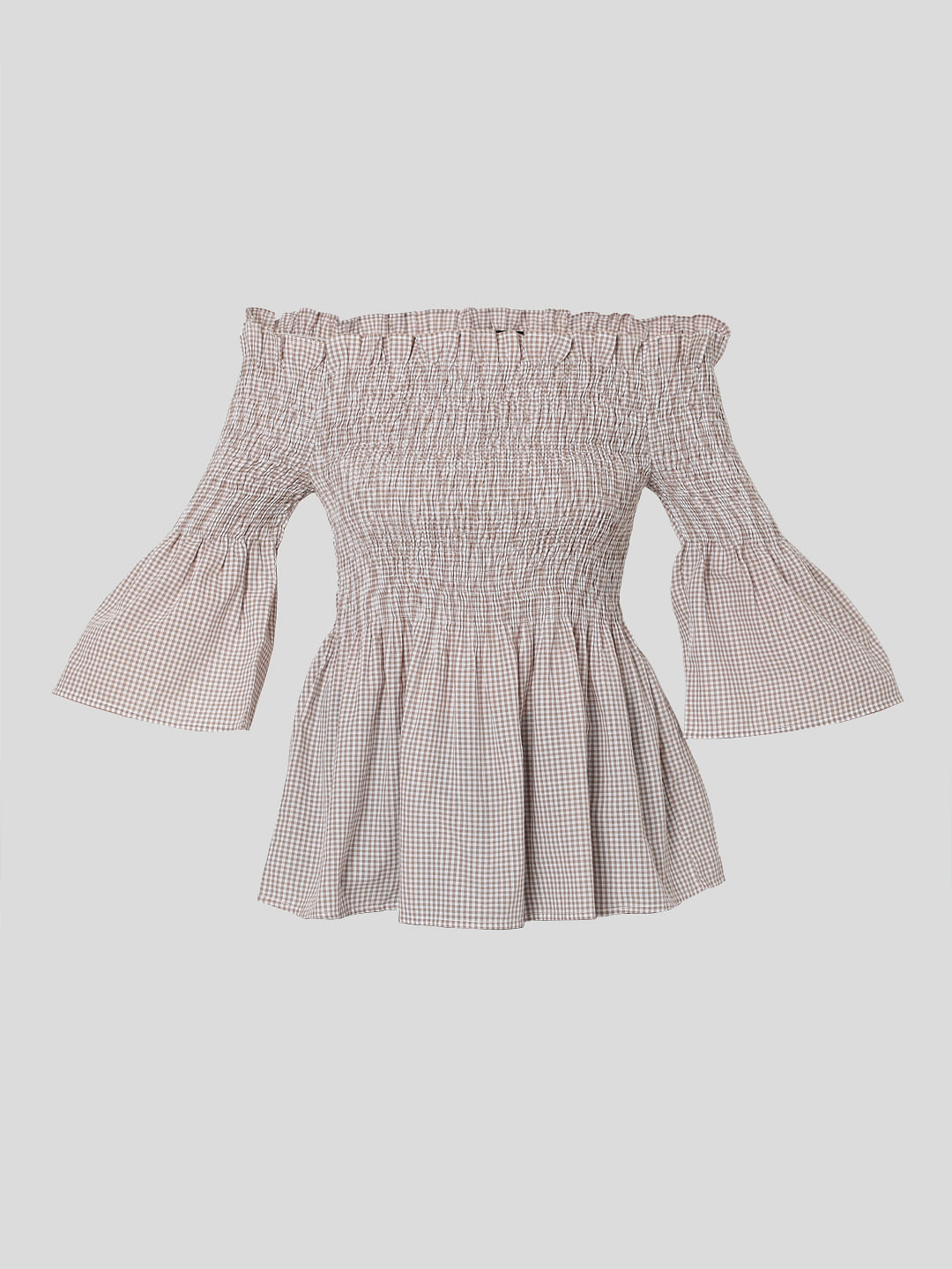 Beige Off-Shoulder Top